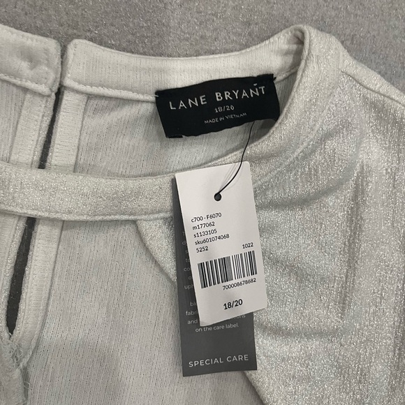 [18/20]Lane Bryant Silver Coated Mid Sleeve Blouse Elegant - Picture 3 of 9